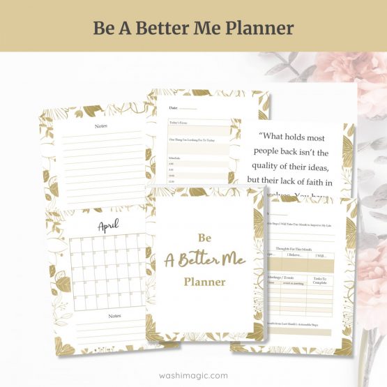 Deluxe Printable Self-Care Art Bundle | Be a better me planner printable | shop.washimagic.com